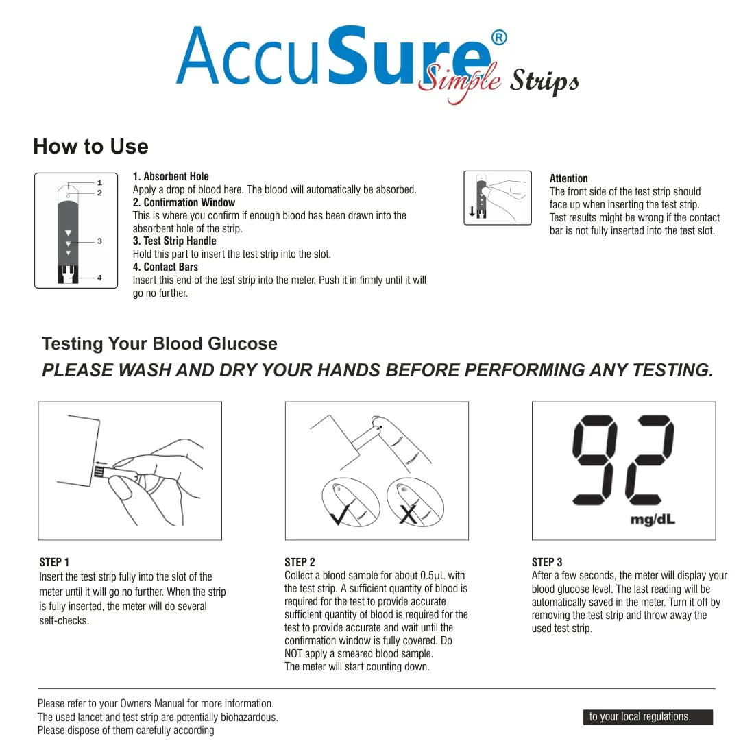 AccuSure Simple Blood Glucose Test Strip - (50 Strips) - Image 5