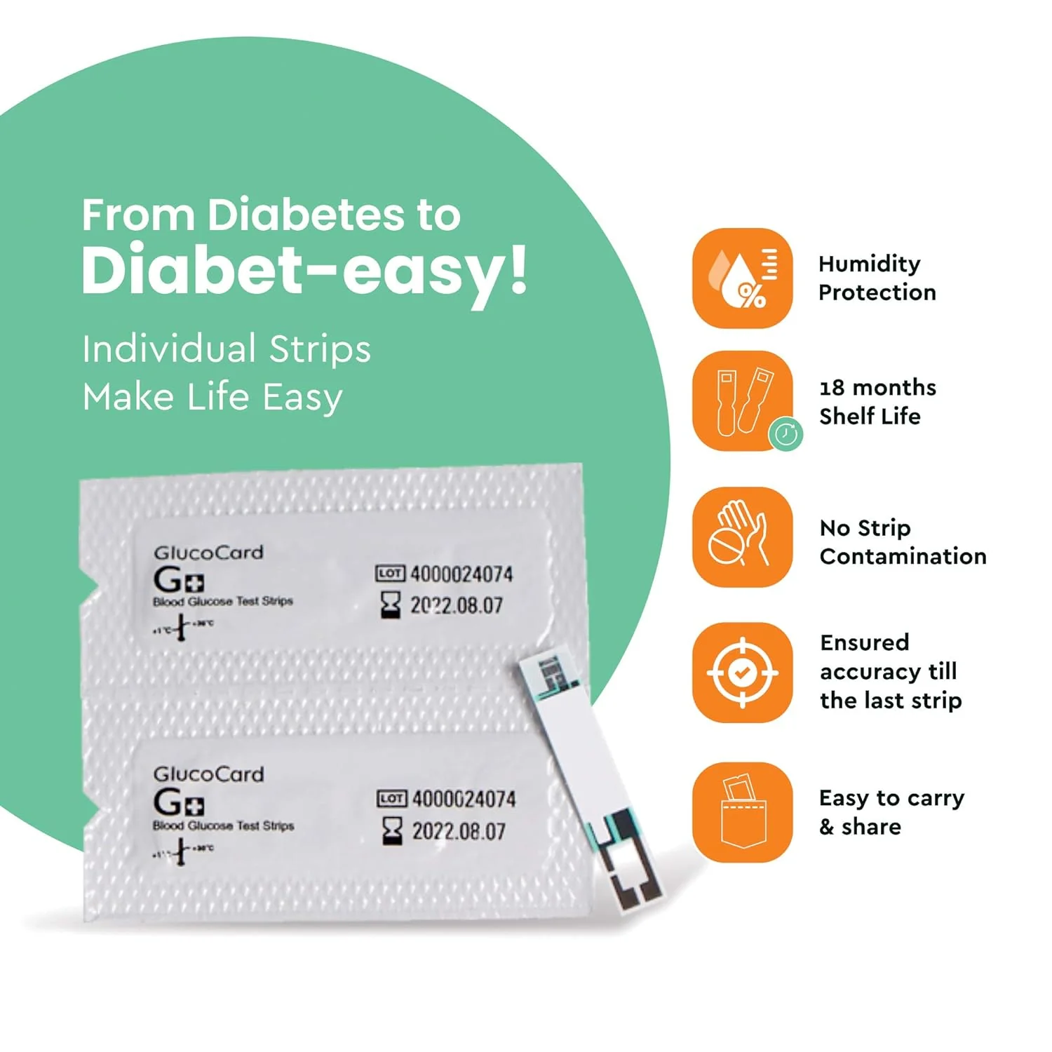 Arkray Glucocard G+ Blood Glucose Test Strips | Individually Packed | Pack of 25 - Image 4