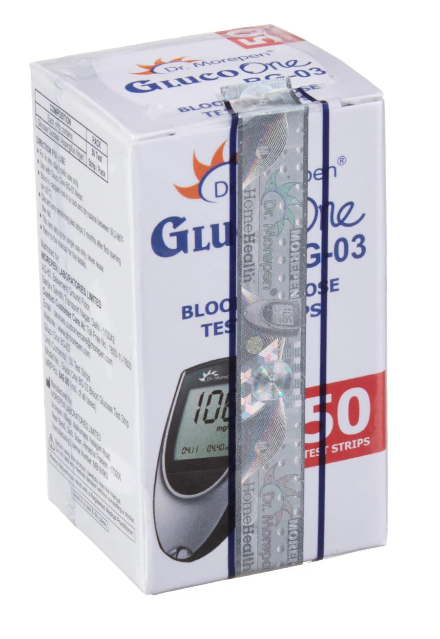 Dr. Morepen BG-03 Blood Glucose Test Strips (50 Strips) (Black/White)(Only Strips, No Glucometer) - Image 5
