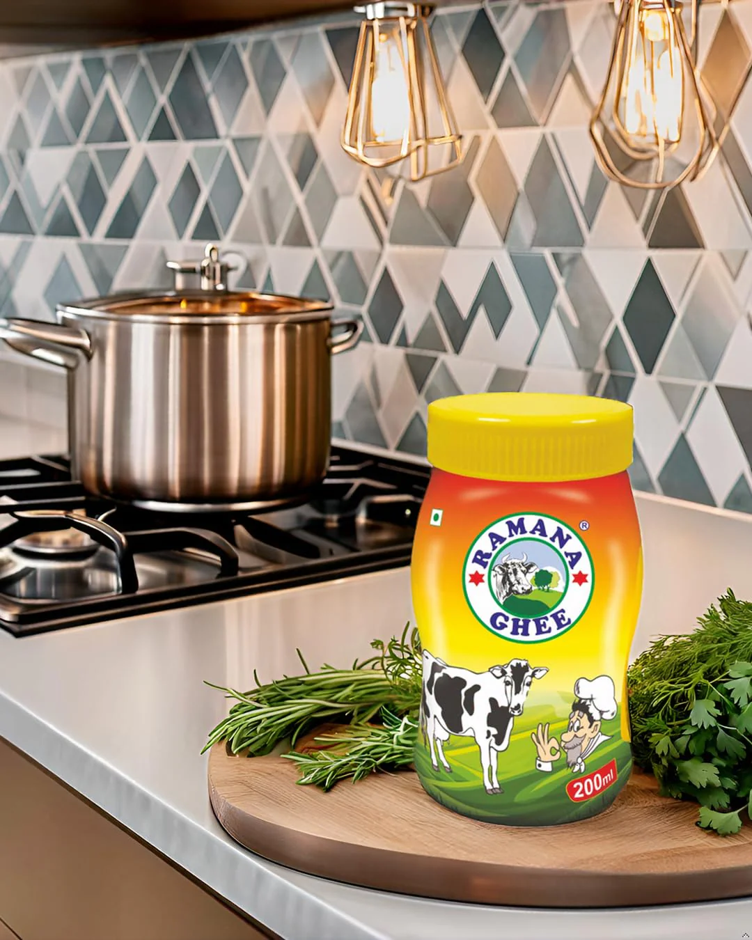 Organic Indian Cow Ghee By Ramana Ghee | Highly Nutritious Pure Traditional Ghee Perfect For Bakes Cookies | 2.5 Litre (500ml * 5) 84.5 Ounce | Jar Pack - Image 3