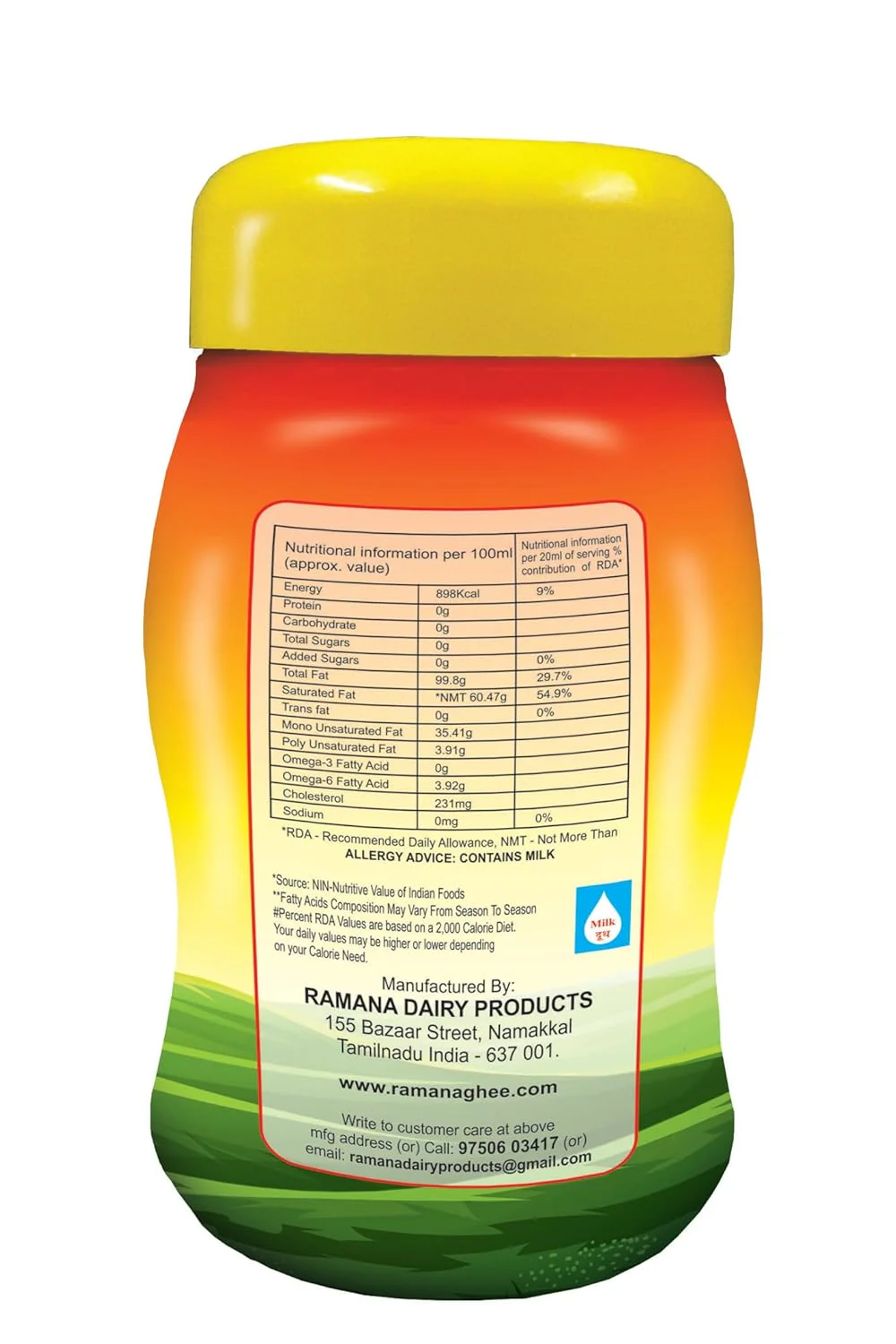 Organic Indian Cow Ghee By Ramana Ghee | Highly Nutritious Pure Traditional Ghee Perfect For Daily Consumption | 1 Litre (500ml * 2) 33.8 Ounce | Jar Pack - Image 3