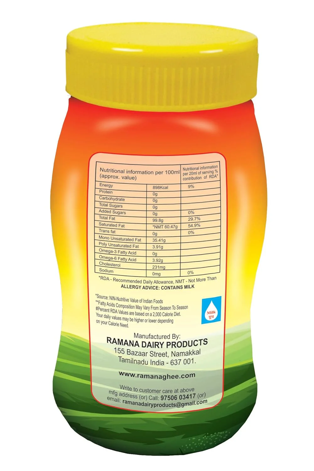 Organic Indian Cow Ghee By Ramana Ghee | Highly Nutritious Pure Traditional Ghee Perfect For Sweets | (1 Litr) 33.8 Ounce | Jar Pack - Image 3