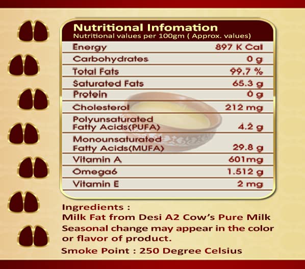 Organic Natural A2 Bilona Cow Desi Ghee By Puro Miles | Natural & Healthy Gir Cow Cultured Desi Ghee Perfect For Overall Health | (200ml) 6.7 Ounce | Jar Pack - Image 3